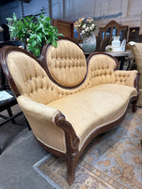 Victorian Carved Sofa Yellow